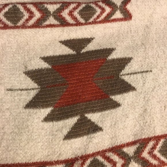 Open Front Southwestern Tribal Print Fuzzy Cardigan NWT One Size - Picture 6 of 9